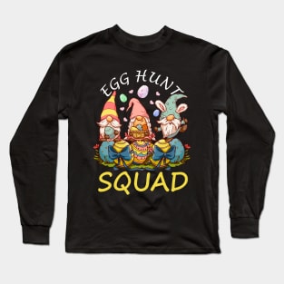 Egg Hunt Squad Easter Funny Gnomes Lovers Gift Long Sleeve T-Shirt